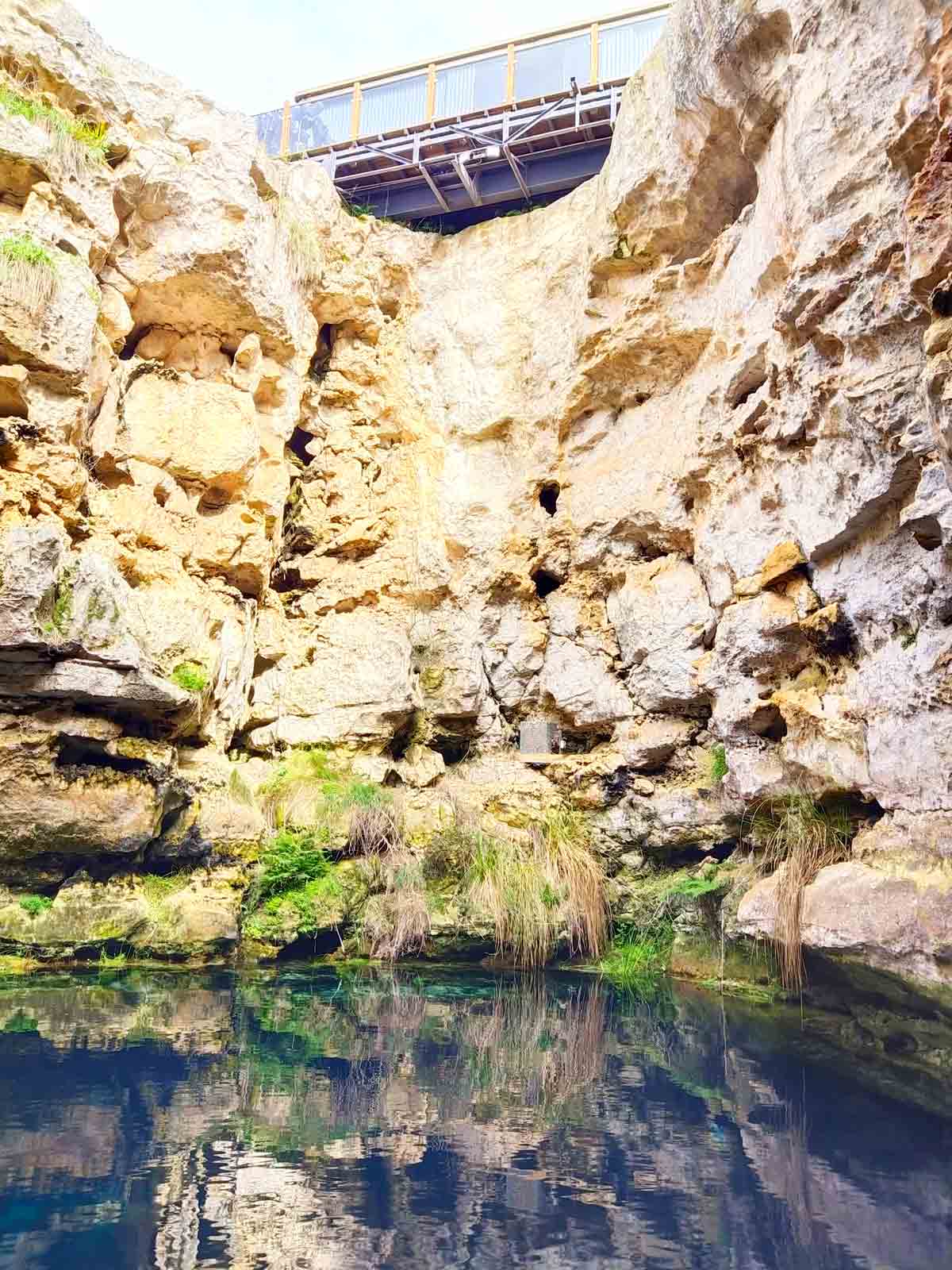 The viewing platform above the sinkhole