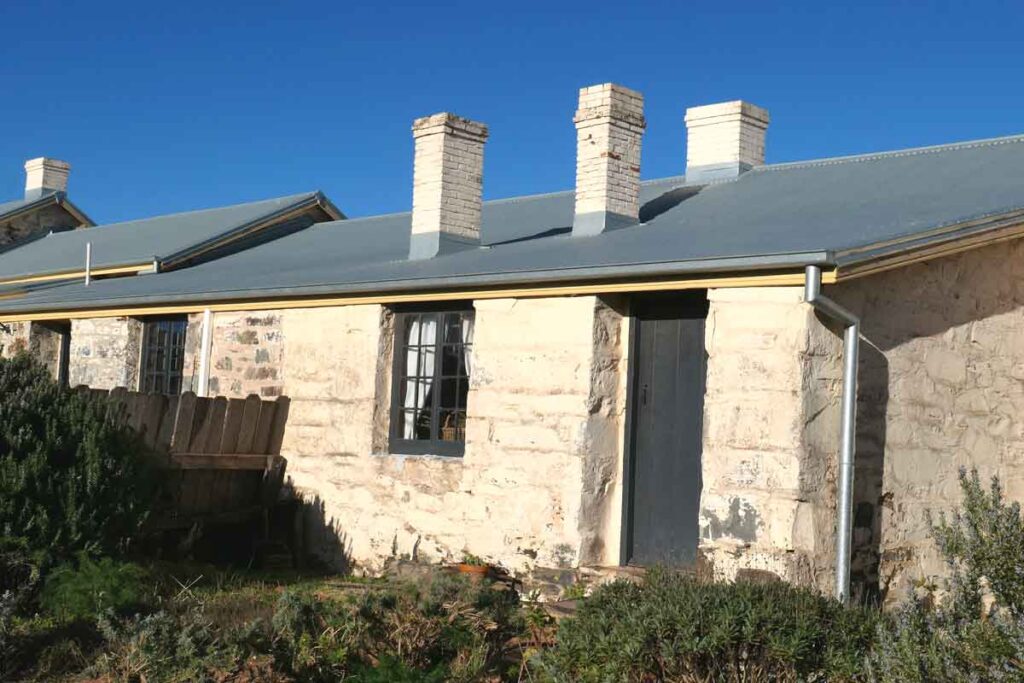 The back of the Malowen Lowarth Cottage. Located in Burra, Clare Valley, South Australia.