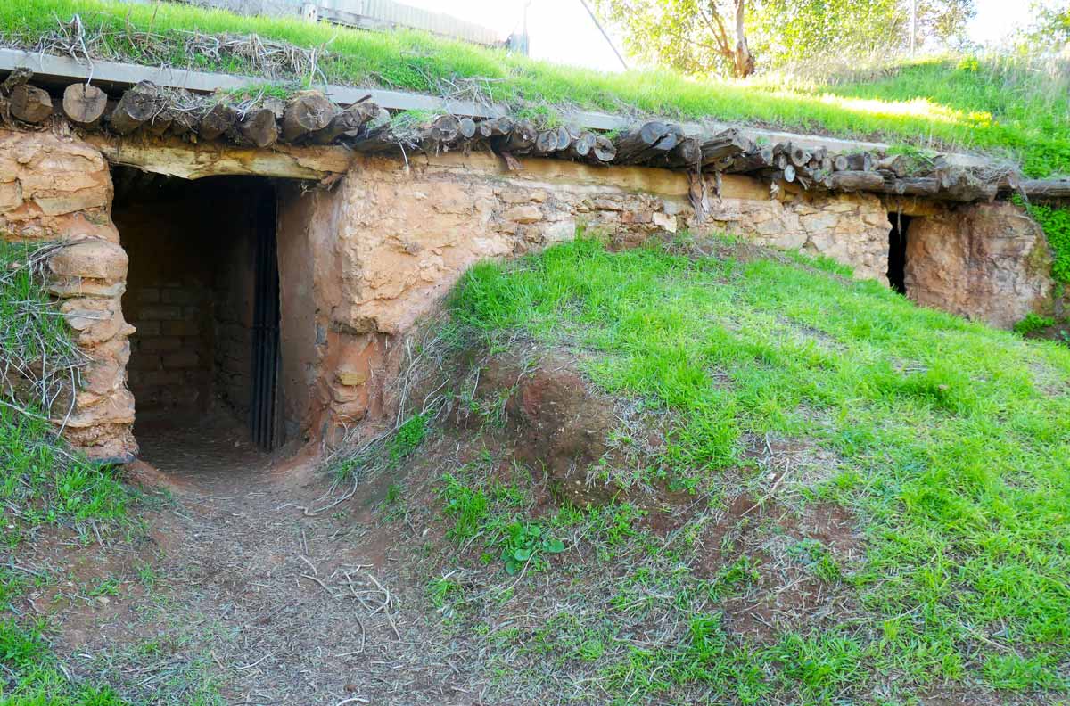 Miners Dugouts on one side. Located in Burra, Clare Valley, South Australia.