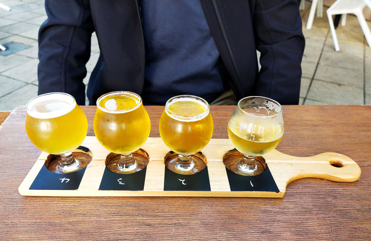 Tasting paddle at Ministry of Beer Building