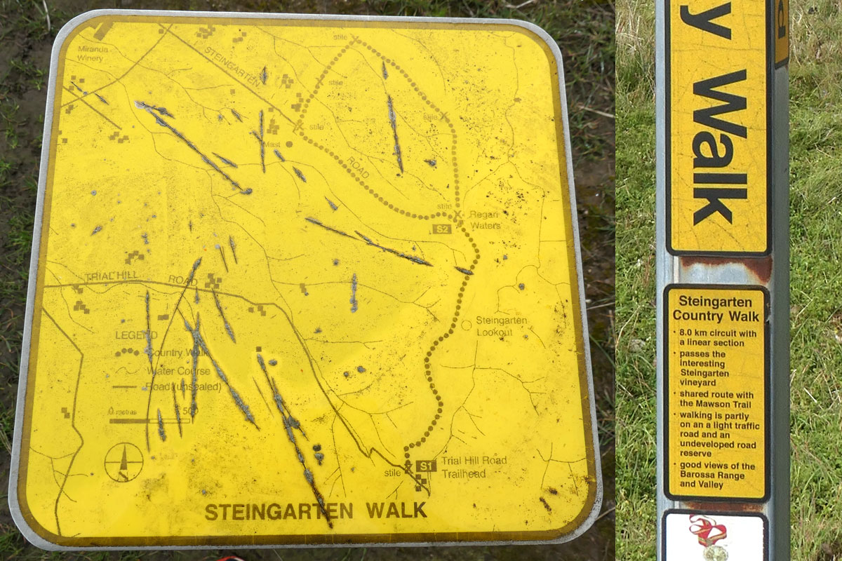 Trailhead signage for Steingarten Country Walk