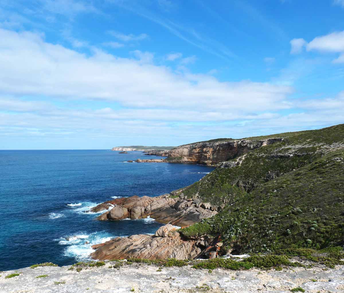 Views of cliff coastline during Stenhouse Bay Lookout Walk