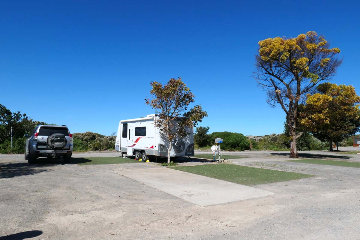 Our site (17) at Marion Bay Caravan Park close to the beach