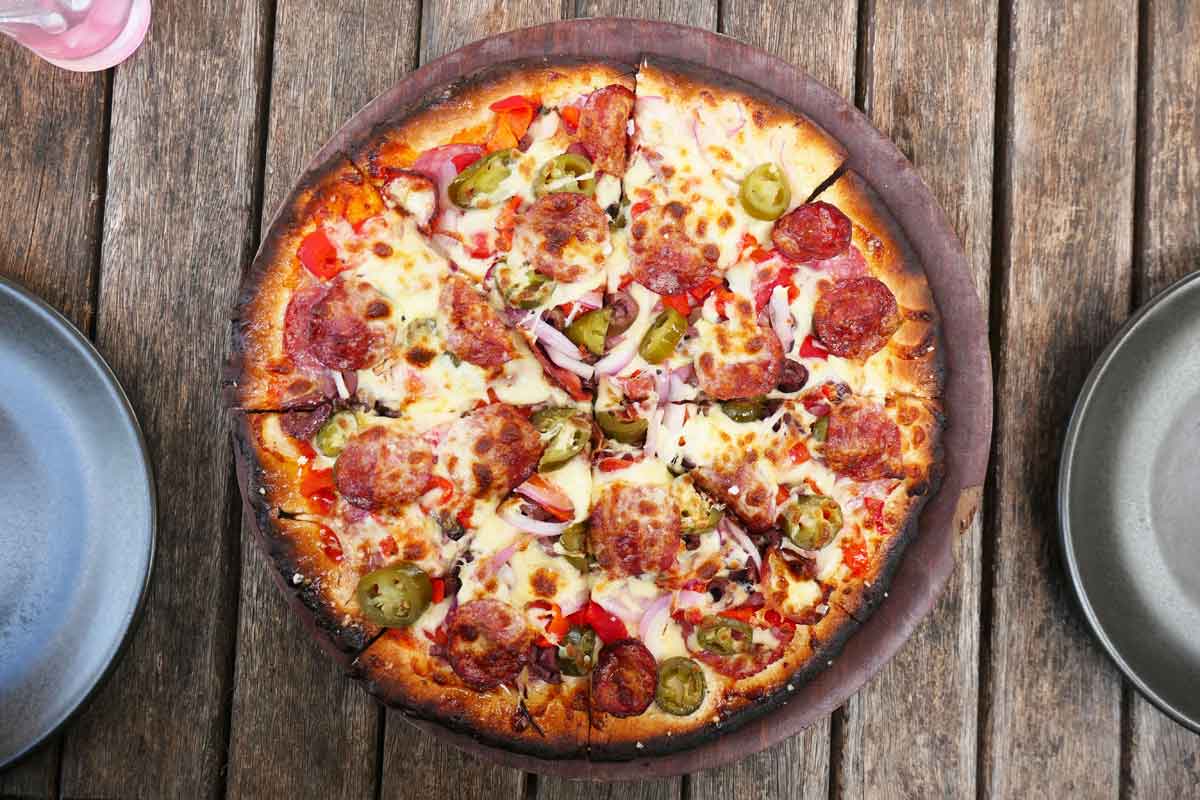Yummy all-day pizzas available at Marion Bay Tavern