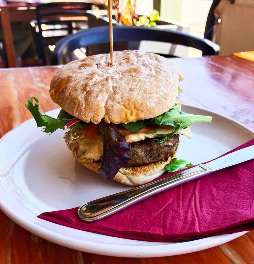 Burger at Quandong Cafe in Quorn