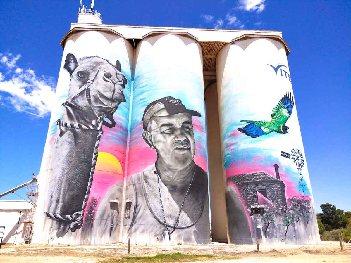 Large Silo Art. Located in Cowell, Eyre Peninsula, South Australia.
