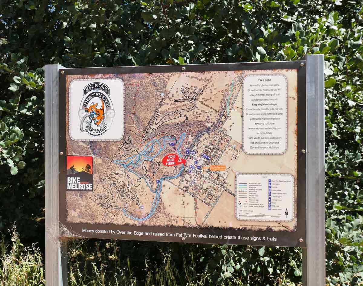 Mountain biking signage at Melrose, South Australia