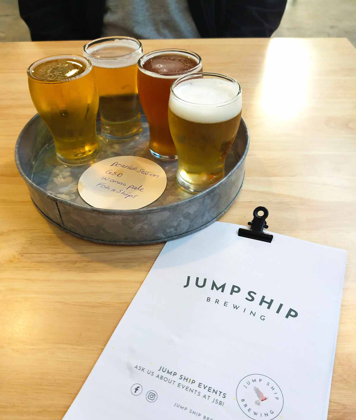 Beer Tasting at Jump Ship Brewing. Located in Port Lincoln, Eyre Peninsula, South Australia.