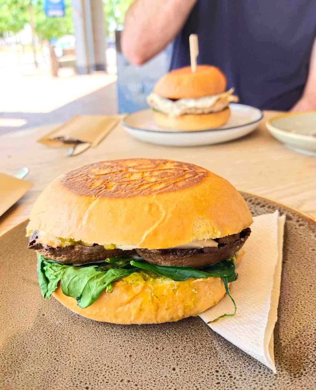 Mushroom Burger at The Rogue and the Rascal. Located in Port Lincoln, Eyre Peninsula, South Australia.