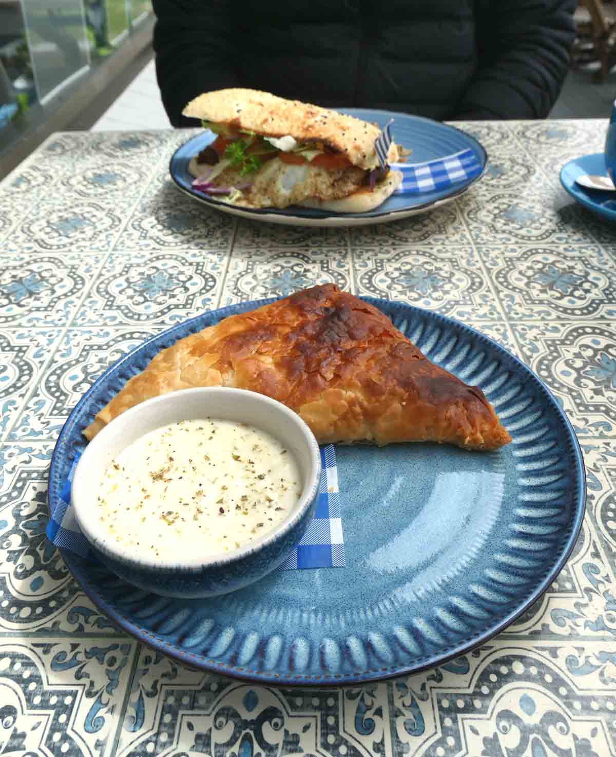 Spanakopita at BlueWater Cafe. Located in Tumby Bay, Eyre Peninsula, South Australia.