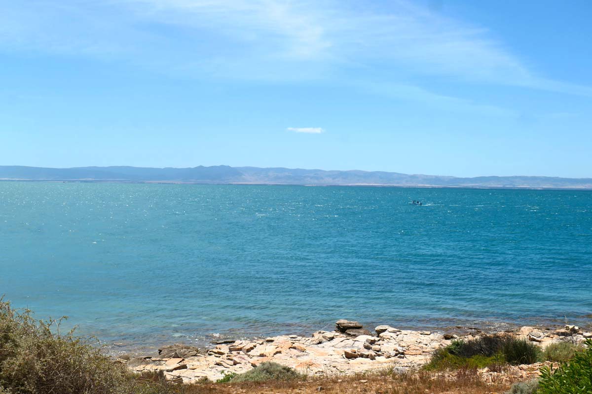 At Point Lowly with views of Spencer Gulf, the coastline and the Southern Flinders Ranges across the water. A short drive from Whyalla, Eyre Peninsula, South Australia