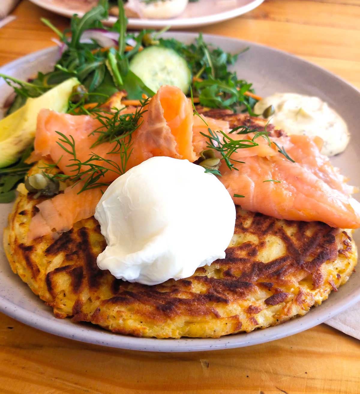 Salmon Rosti Brunch at Whisk Away Cafe in Whyalla, Eyre Peninsula, South Australia