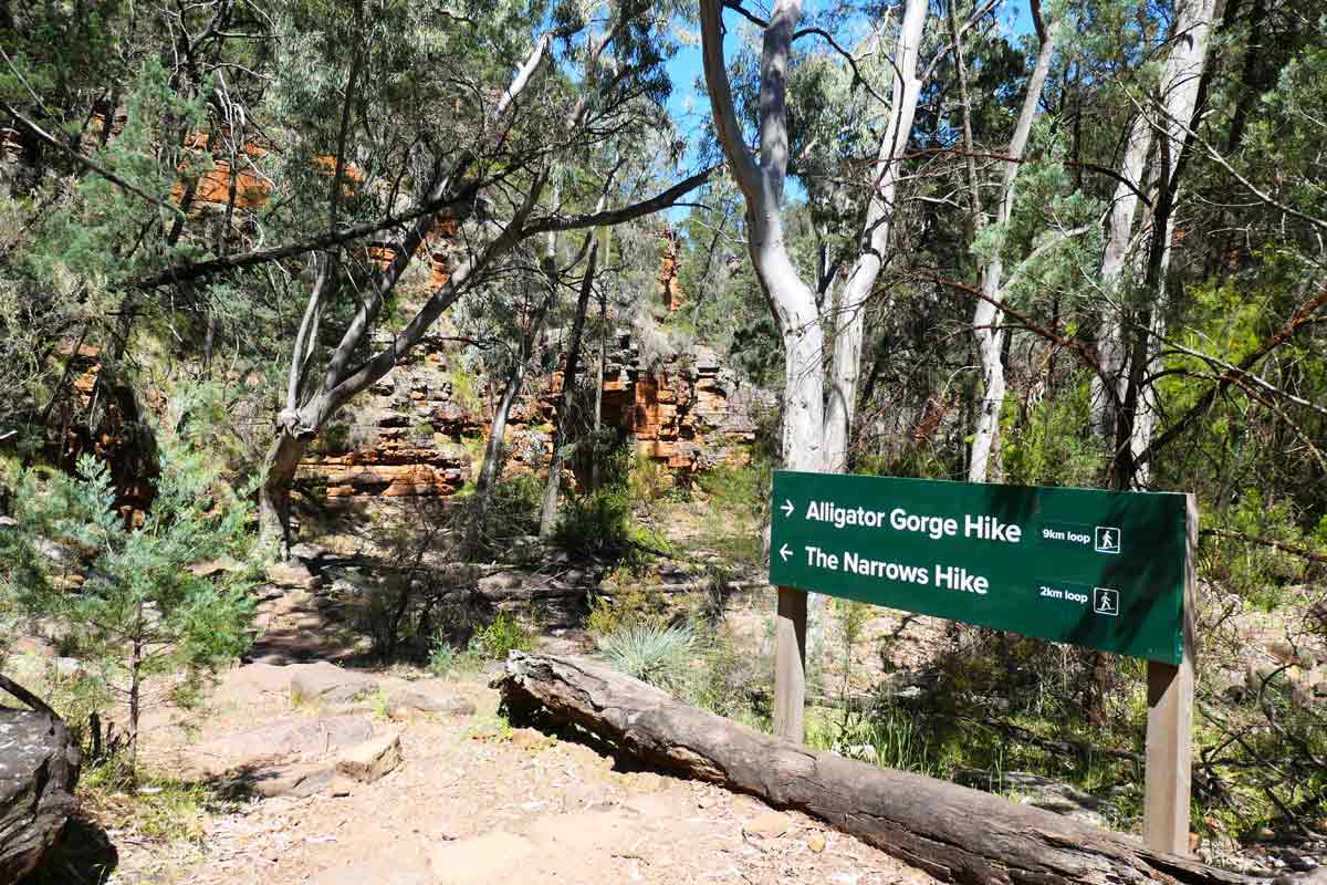 Signage at Alligator Gorge in Wilmington, South Australia
