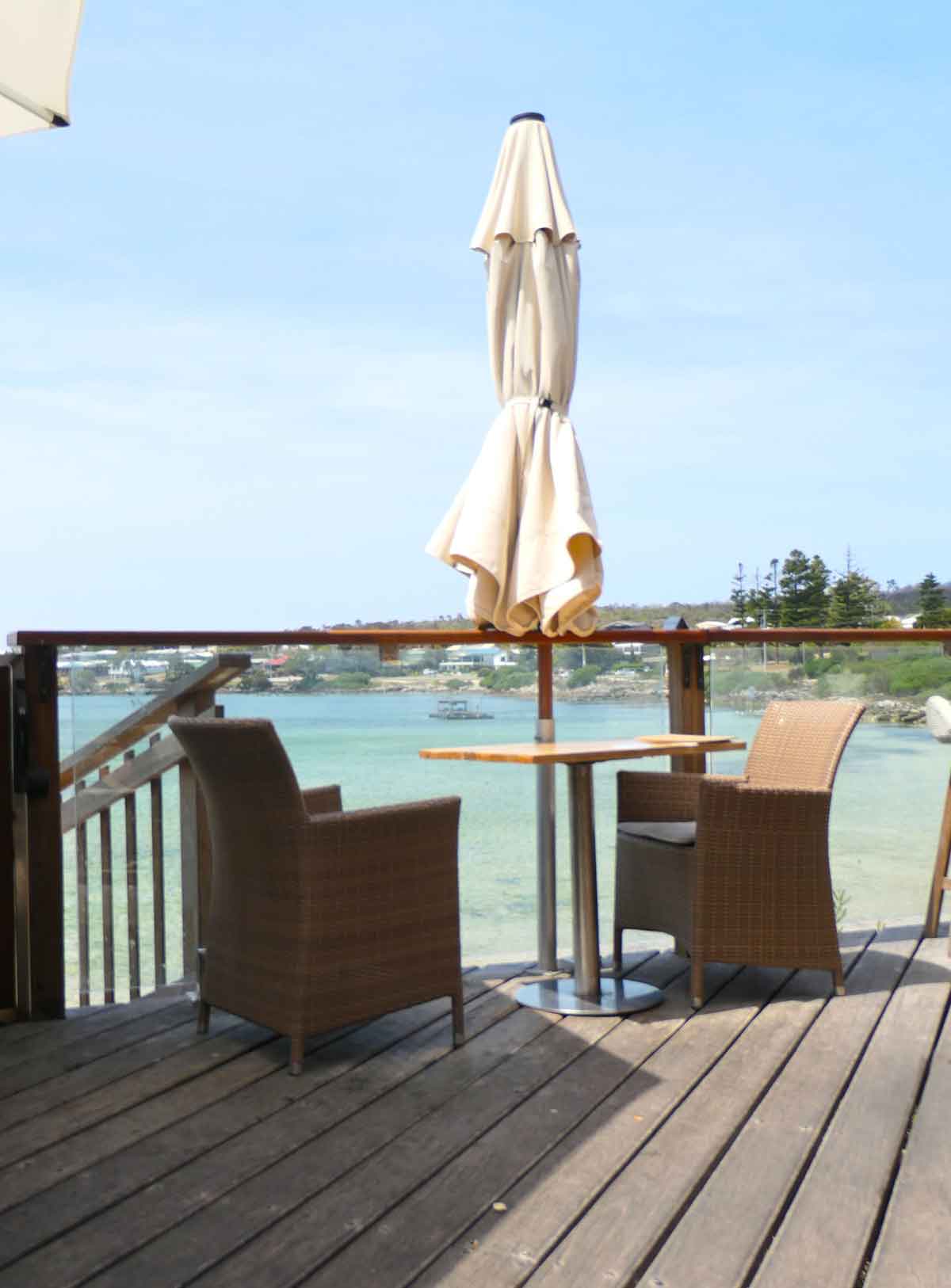 View of the water from our table at Oyster HQ. Located in Coffin Bay, Eyre Peninsula, South Australia.