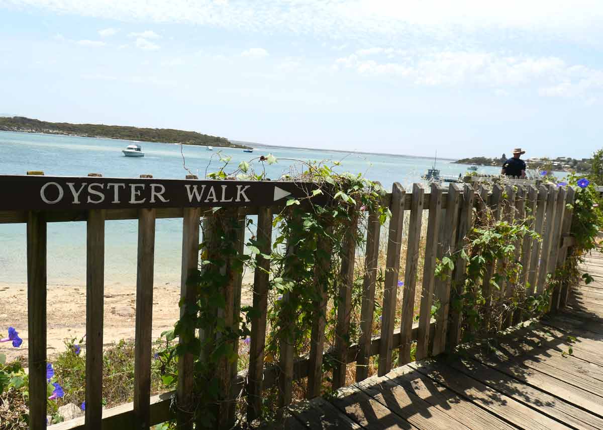 Oyster Walk Sign. Located in Coffin Bay, Eyre Peninsula, South Australia.