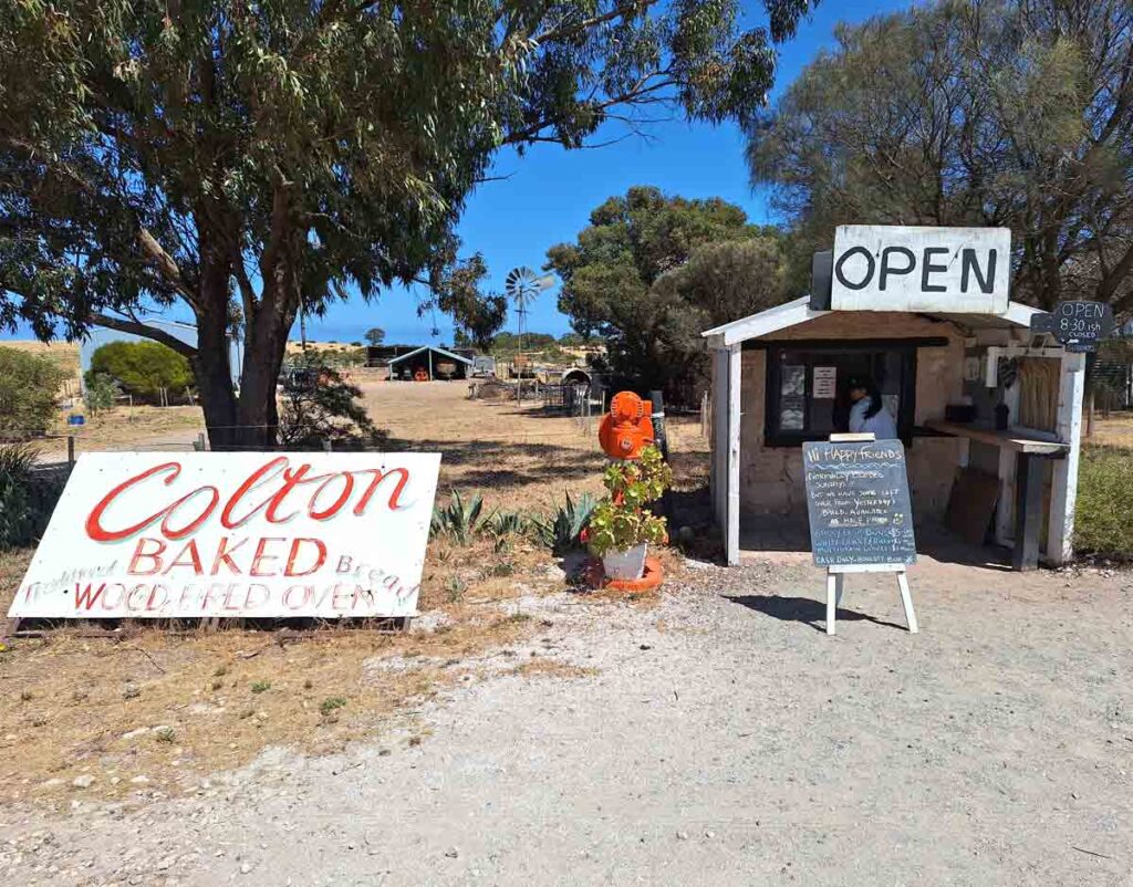 Colton Bakehouse, a roadside stall in Colton. Located near Elliston, Eyre Peninsula, South Australia.