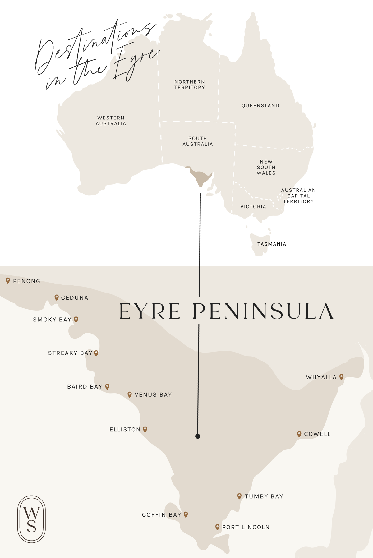 Map of Eyre Peninsula, South Australia. Created by Sheryl