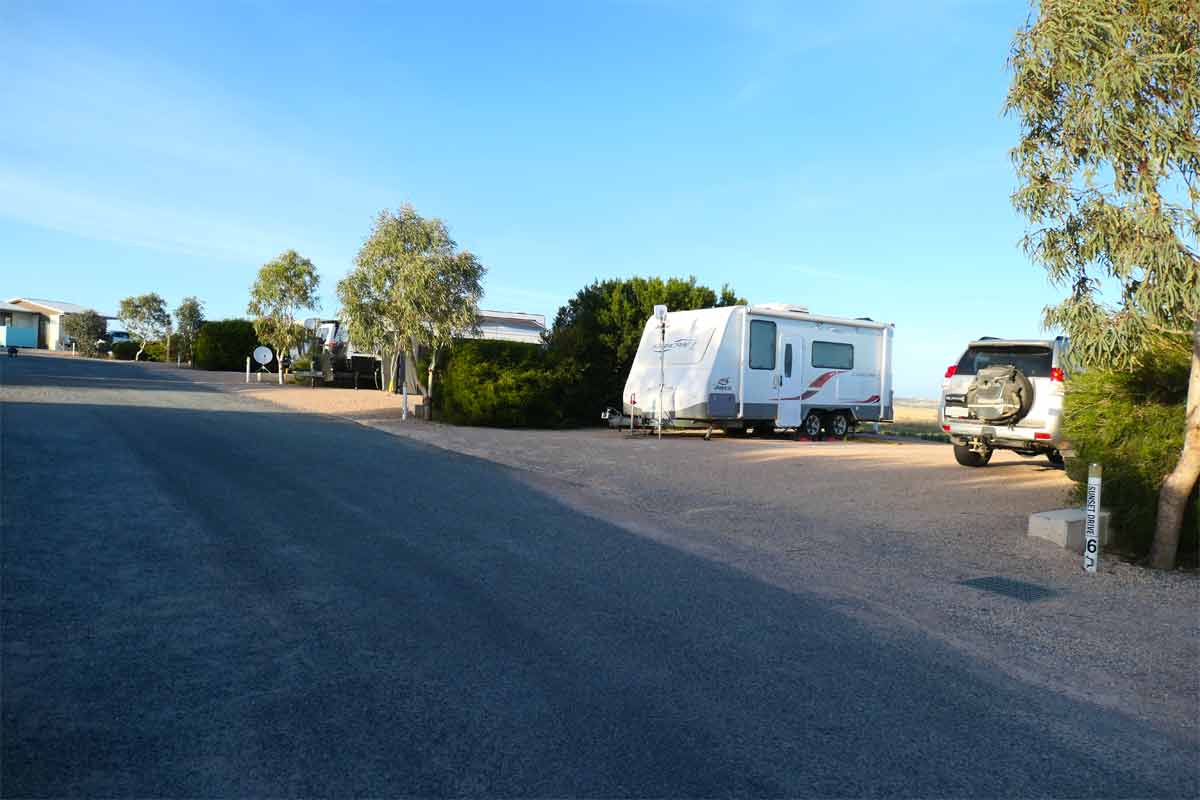 Our Site at Streaky Bay Islands Caravan Park. Located in Streaky Bay, Eyre Peninsula, South Australia.