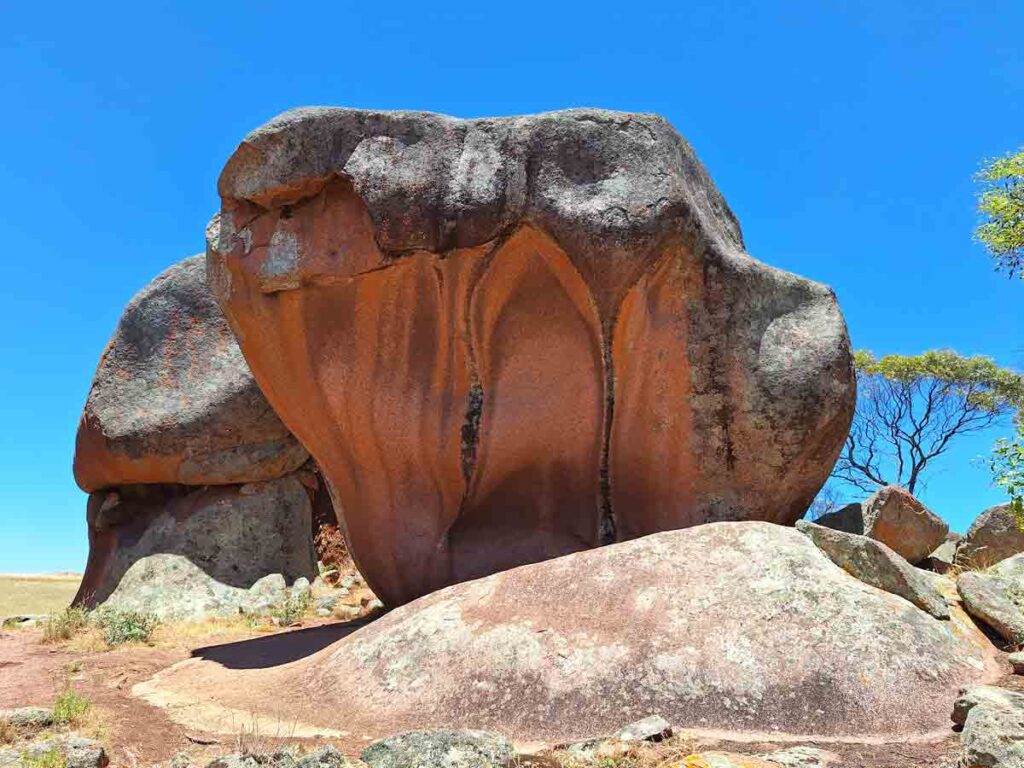 Unusual rock at Murphy's Haystacks. Located in Calca, near Streaky Bay, Eyre Peninsula, South Australia.